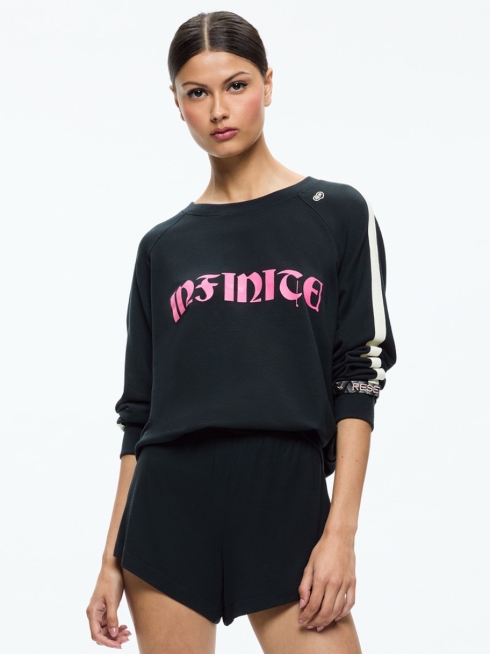 Alice + Olivia PARIS HILTON  BIG FEELINGS ALLI SLOUCHY CREWNECK Sweatshirt Small